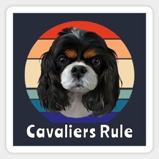 Retro Tri-Colored Cavalier King Charles Spaniel Gifts Sticker